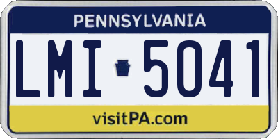 PA license plate LMI5041