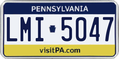 PA license plate LMI5047