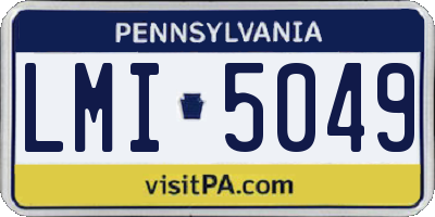 PA license plate LMI5049