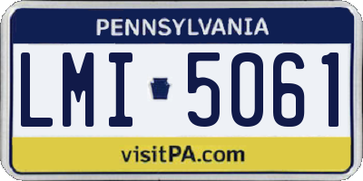 PA license plate LMI5061