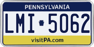PA license plate LMI5062