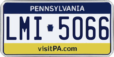 PA license plate LMI5066