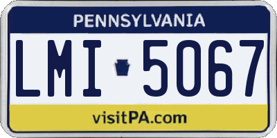 PA license plate LMI5067