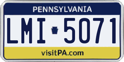 PA license plate LMI5071