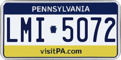 PA license plate LMI5072