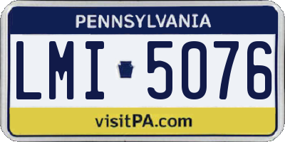 PA license plate LMI5076
