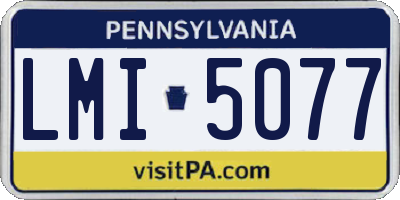 PA license plate LMI5077