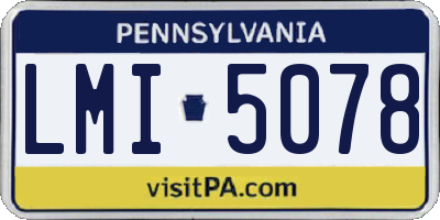 PA license plate LMI5078