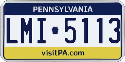 PA license plate LMI5113
