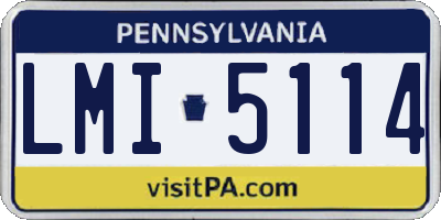 PA license plate LMI5114