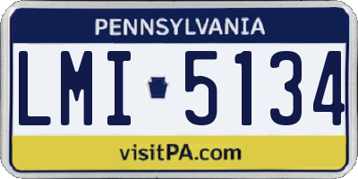 PA license plate LMI5134