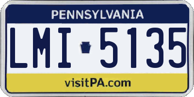 PA license plate LMI5135
