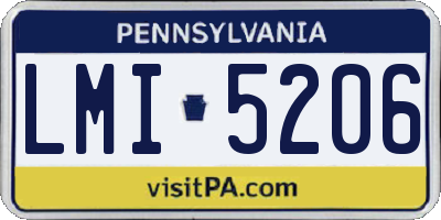 PA license plate LMI5206