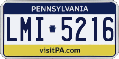 PA license plate LMI5216