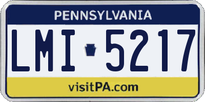 PA license plate LMI5217