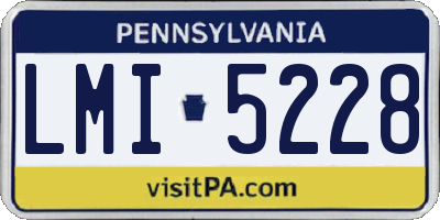 PA license plate LMI5228