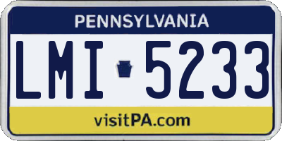 PA license plate LMI5233