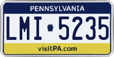 PA license plate LMI5235