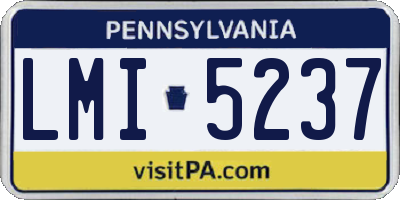 PA license plate LMI5237