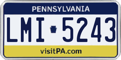 PA license plate LMI5243