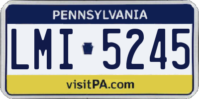 PA license plate LMI5245