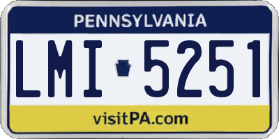 PA license plate LMI5251