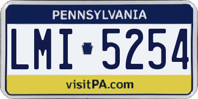 PA license plate LMI5254