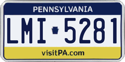 PA license plate LMI5281