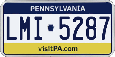 PA license plate LMI5287