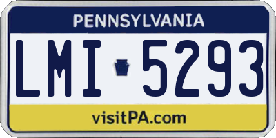 PA license plate LMI5293