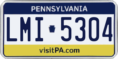 PA license plate LMI5304