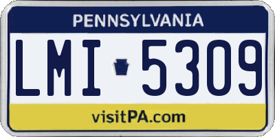 PA license plate LMI5309
