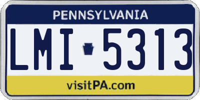 PA license plate LMI5313