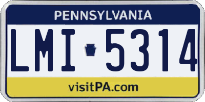 PA license plate LMI5314