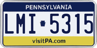 PA license plate LMI5315