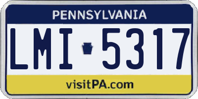 PA license plate LMI5317