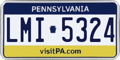 PA license plate LMI5324