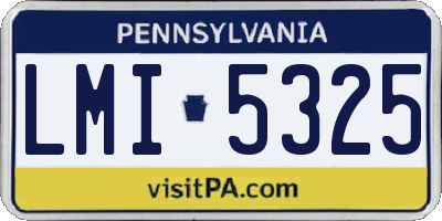 PA license plate LMI5325