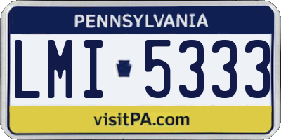 PA license plate LMI5333