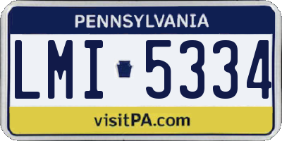 PA license plate LMI5334