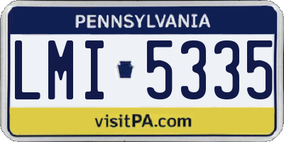 PA license plate LMI5335