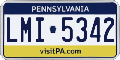 PA license plate LMI5342