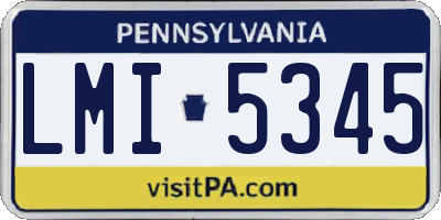 PA license plate LMI5345
