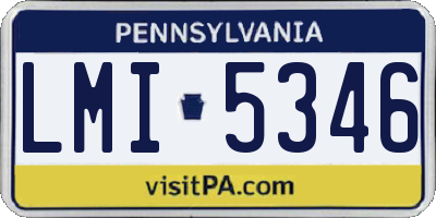 PA license plate LMI5346