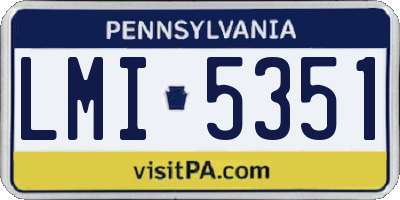 PA license plate LMI5351