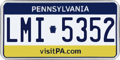 PA license plate LMI5352