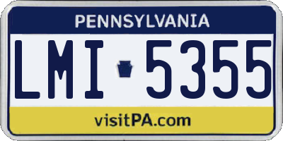 PA license plate LMI5355