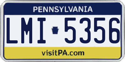 PA license plate LMI5356