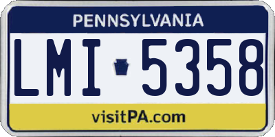 PA license plate LMI5358
