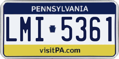 PA license plate LMI5361